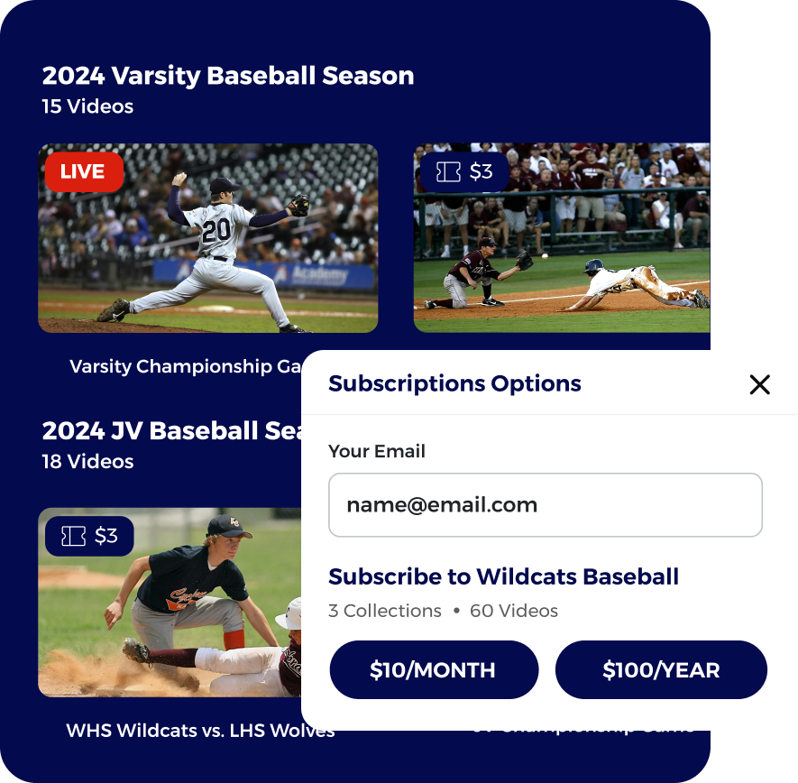 Video subscriptions and memberships